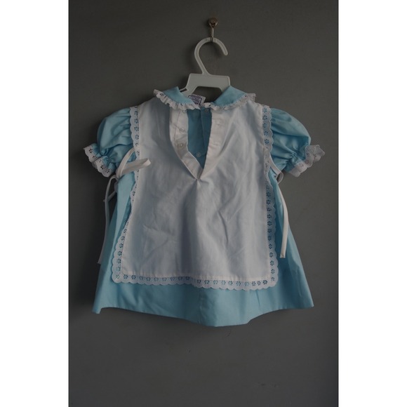 Vintage Baby Dress Nana's Pet Sky Blue‎ White Ruffles Rosettes EUC - Picture 5 of 5